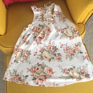 Floral racer back tank top